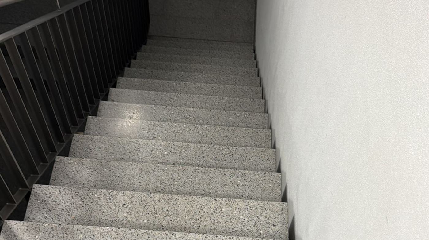 Gereinigtes Treppenhaus mit sauberen Stufen und Handlauf – IGR Gebäudereinigung Kalletal